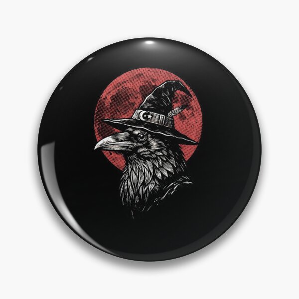 Item preview,  Halloween Raven Witch Hat Under Red Full Moon – Crow Gothic Dark Art designed and sold by SOUFIANE1991.