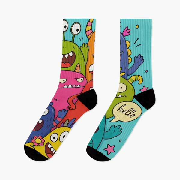 Item preview, Cute Friendly Monsters Alien Squad Colorful Cartoon Doodles Art designed and sold by The Upside Down.