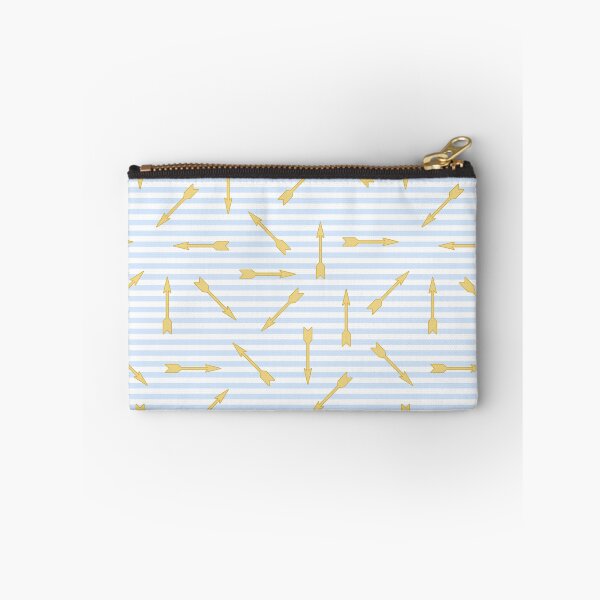 Item preview, Blue stripes with golden arrows. Arrows move randomly, marine pattern designed and sold by Dynamisa.