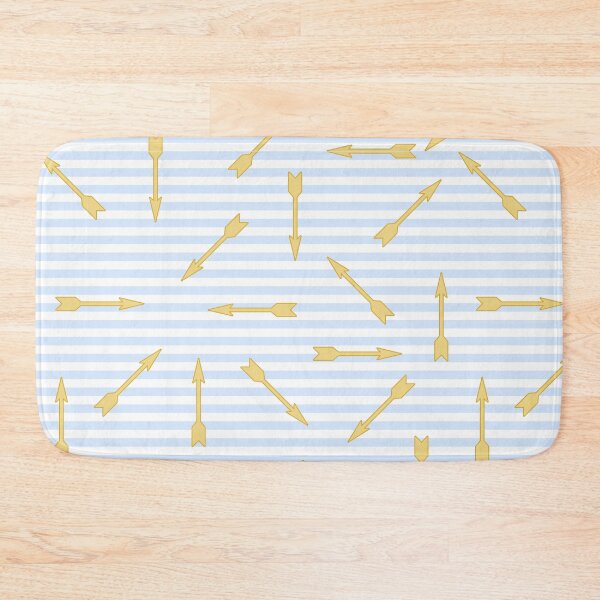 Item preview, Blue stripes with golden arrows. Arrows move randomly, marine pattern designed and sold by Dynamisa.