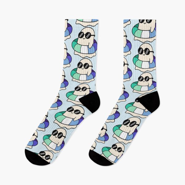 Item preview, Kawaii Ghost on a Gay Pride Swimming Tube Summer Vibes designed and sold by Cannaxes Studio.