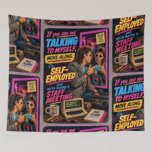 Item preview, Retro Humor: Self-Employed Staff Meeting designed and sold by Tracie J.
