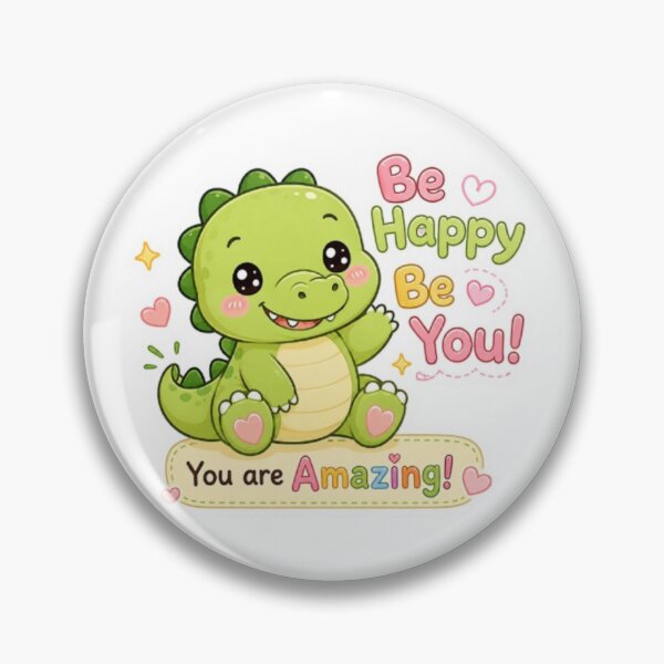 Item preview, Cute Kawaii Crocodile Sticker | Be Happy Be You | Adorable Pastel Animal Sticker designed and sold by Vegasstickers.