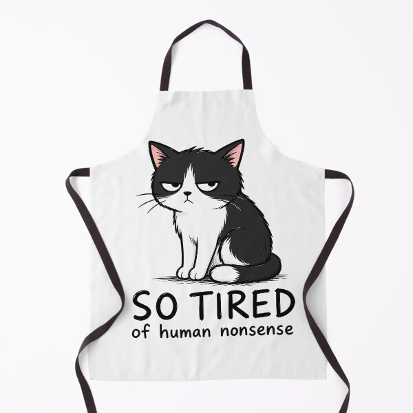 Item preview, So Tired Of Human Nonsense Funny Grumpy Tuxedo Cat Graphic Art designed and sold by The Upside Down.