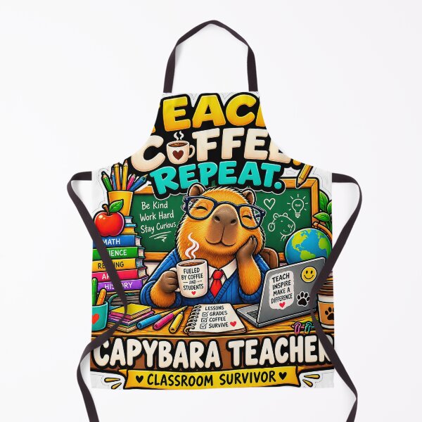 Item preview, Capybara Teacher – Teach Coffee Repeat – Funny Teacher Gift designed and sold by ACGIMPRESIONES.