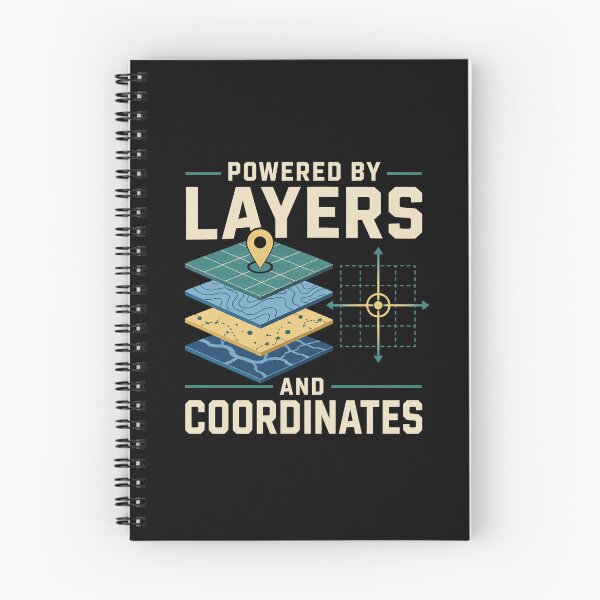 Item preview, Powered By Layers And Coordinates Funny GIS Analyst Gift designed and sold by DreamLayerStudio.