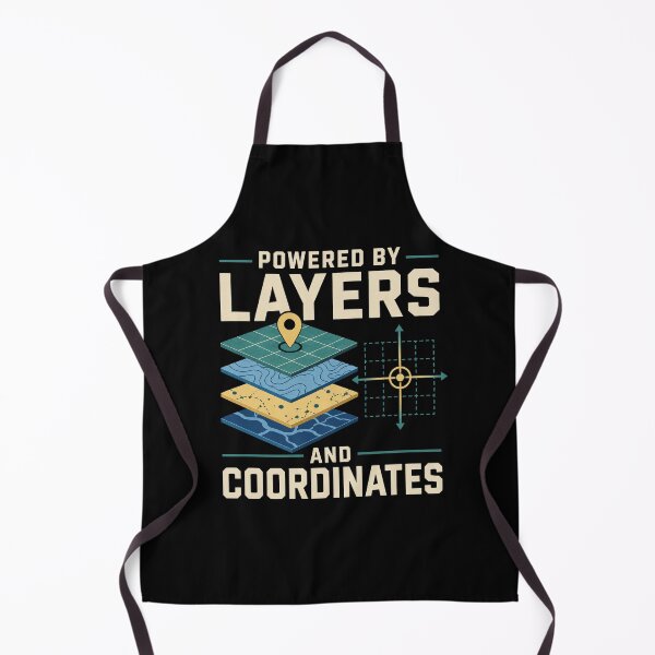 Item preview, Powered By Layers And Coordinates Funny GIS Analyst Gift designed and sold by DreamLayerStudio.