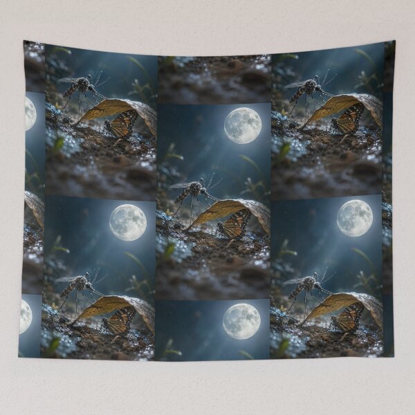 Item preview, Mosquito and Butterfly Under Moonlight designed and sold by Bhaskar Digital Art.
