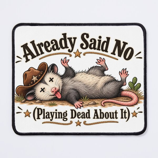 Item preview, Already Said No – Playing Dead Funny Cowboy Opossum designed and sold by LinaDesign Store.