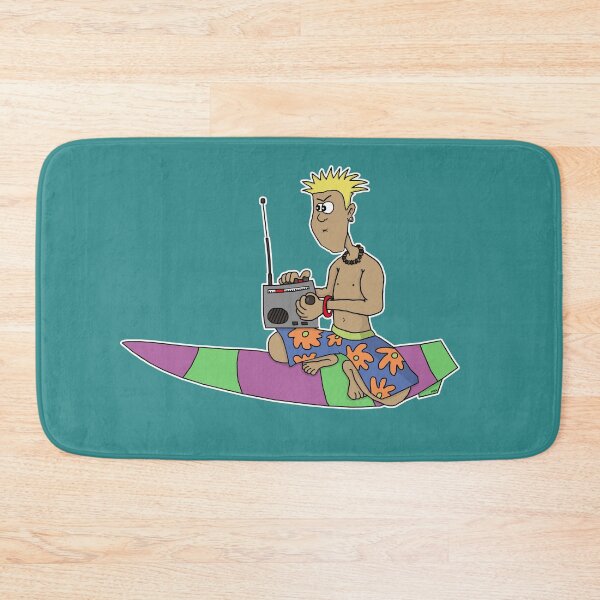 Item preview, Funny Surfer tuned to Retro Radio Sticker | Existential Beach Meme designed and sold by MyxaART.