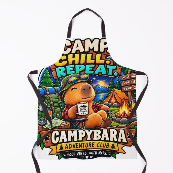 Item preview, Campybara Adventure Club – Camp Chill Repeat – Funny Camping designed and sold by ACGIMPRESIONES.