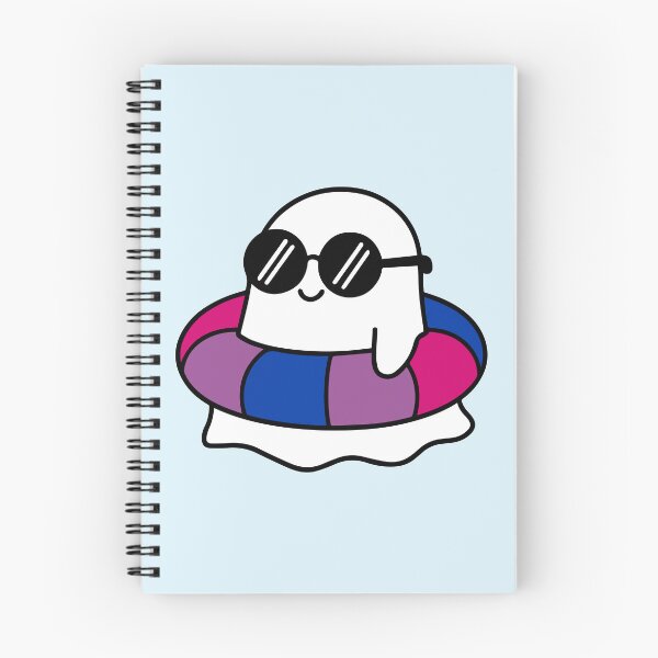 Item preview, Spooky Summer Vibes Kawaii Ghost on a Bisexual Pride Ring designed and sold by Cannaxes Studio.
