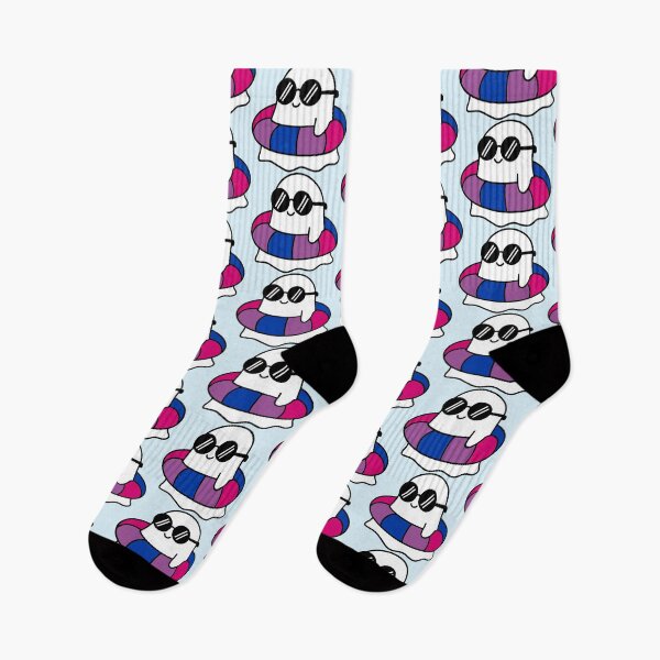 Item preview, Spooky Summer Vibes Kawaii Ghost on a Bisexual Pride Ring designed and sold by Cannaxes Studio.