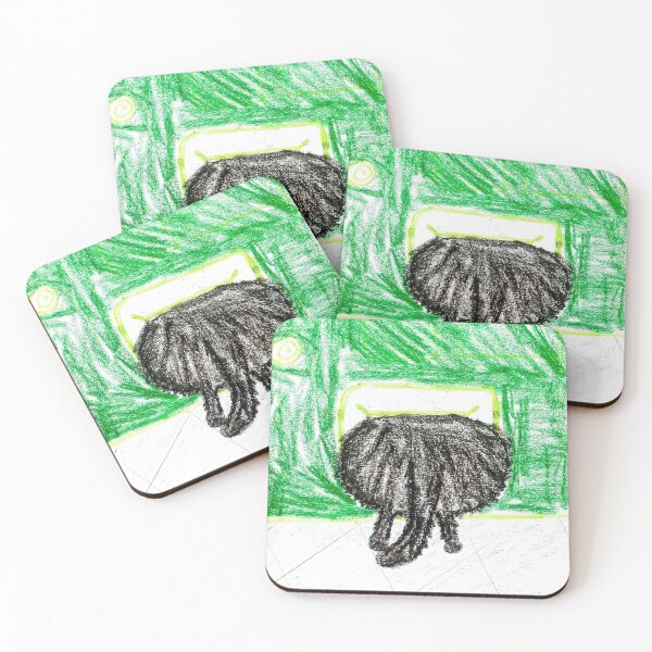 Item preview, Funny Black Cat Butt Stuck in Pet Flap Door designed and sold by MagicYana.