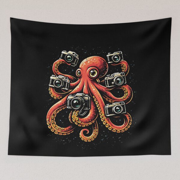 Item preview, Octopus with Cameras Graphic Design designed and sold by rafaeltto.