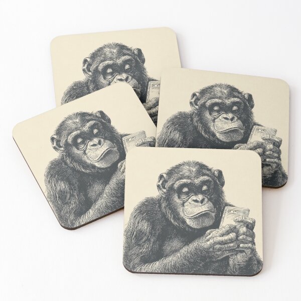 Item preview, Chimpanzee using a smartphone in art designed and sold by anytka.