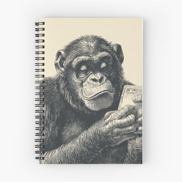 Item preview, Chimpanzee using a smartphone in art designed and sold by anytka.