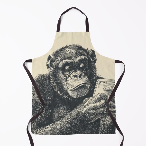 Item preview, Chimpanzee using a smartphone in art designed and sold by anytka.
