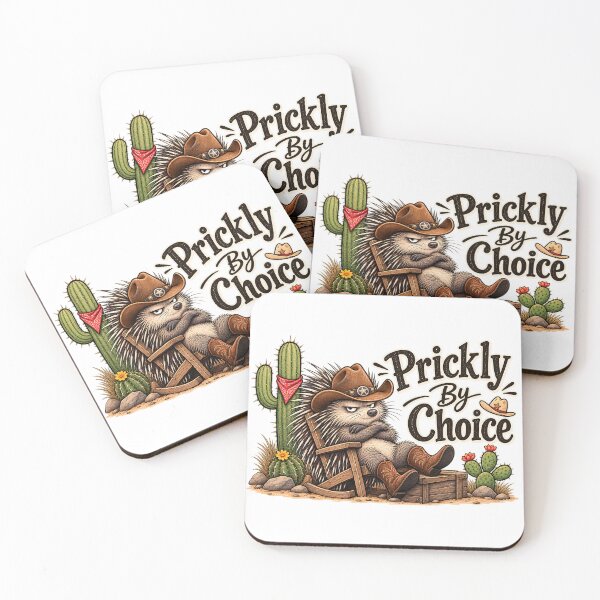 Item preview, Prickly By Choice – Funny Cowboy Porcupine designed and sold by LinaDesign Store.