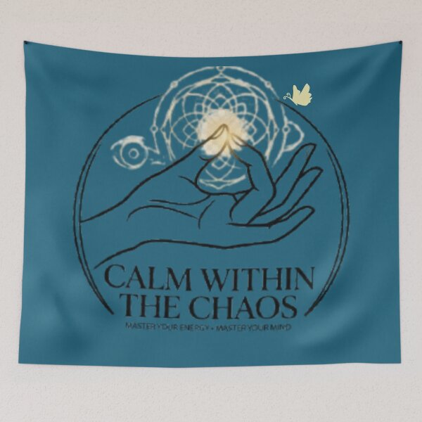 Item preview, ​Calm Within The Chaos - Gyan Mudra Sacred Geometry Line Art designed and sold by Chirayu1111.