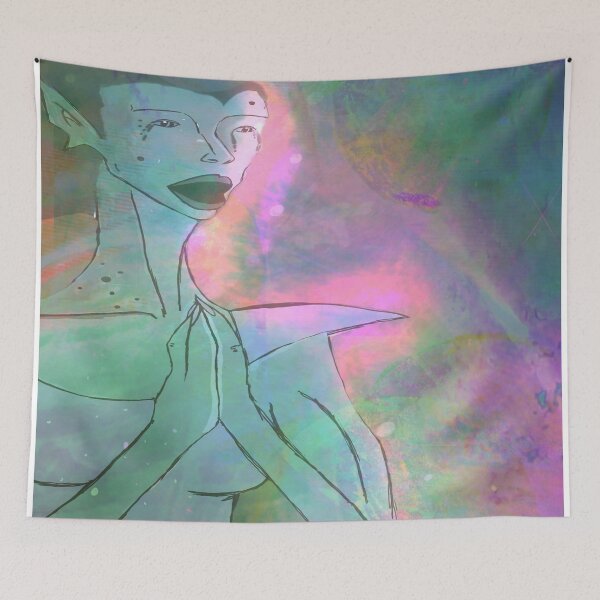 Item preview, "Praying Woman in Space" designed and sold by Spaceart9.