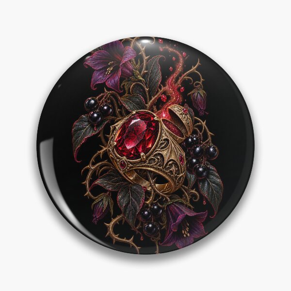 Item preview, Ruby Poison Ring with Belladonna – Vamp Romantic Gothic Art designed and sold by Anyshca.