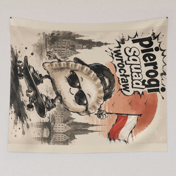 Item preview, Pierogi Squad Skateboard Wrocław Poland Sumie designed and sold by TomFrontierArt.