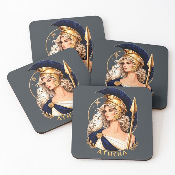 Item preview, Athena Greek Goddess of Wisdom with Owl and Warrior Helmet designed and sold by MythicMood.