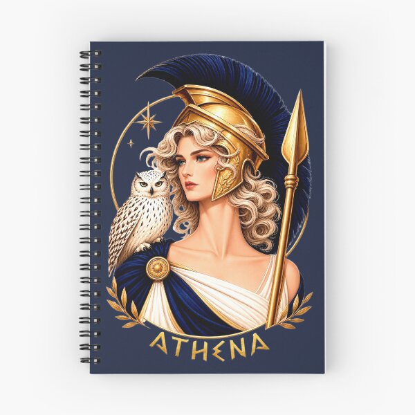 Item preview, Athena Greek Goddess of Wisdom with Owl and Warrior Helmet designed and sold by MythicMood.