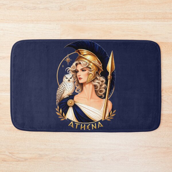 Item preview, Athena Greek Goddess of Wisdom with Owl and Warrior Helmet designed and sold by MythicMood.