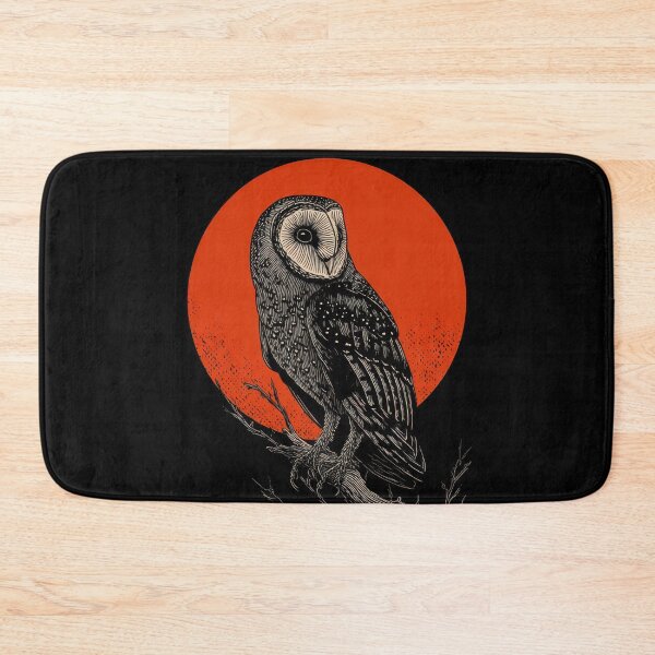 Item preview, Owl sits on branch with red moon designed and sold by anytka.