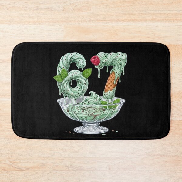 Item preview, 67 Mint Chocolate Chip Ice Cream Dripping Number Dessert Sundae Bowl | 67 Meme | Trending designed and sold by TeenLake.