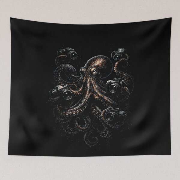 Item preview, Creative octopus with vintage cameras design designed and sold by rafaeltto.