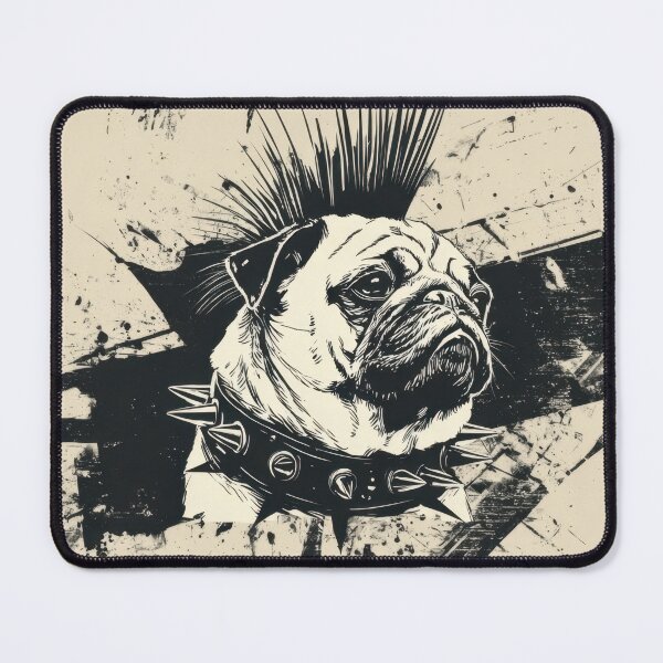 Item preview, Pug with mohawk and spiked collar designed and sold by anytka.