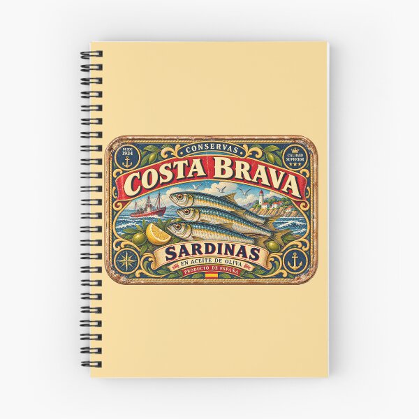 Item preview, Vintage Costa Brava Sardines Tin Label designed and sold by newnomads-art.