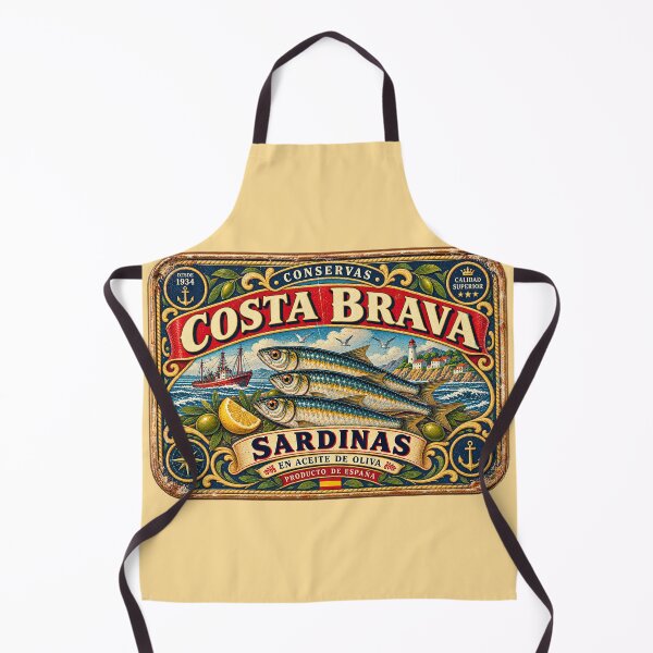 Item preview, Vintage Costa Brava Sardines Tin Label designed and sold by newnomads-art.