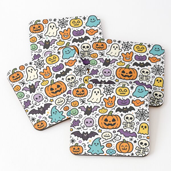 Item preview, Cute Halloween Doodles: Colorful Spooky Season Pattern designed and sold by Cherie-verse.