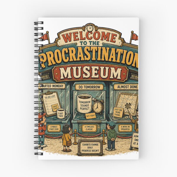 Item preview, Welcome to the Procrastination Museum – Funny Retro Productivity designed and sold by NarpLTD.
