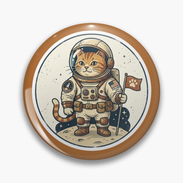 Item preview, Vintage Astronaut Cat Space Explorer designed and sold by FootprintofLove.