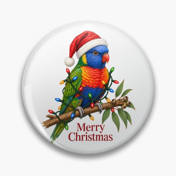 Item preview, Rainbow Lorikeet Christmas – Merry Christmas Australian Parrot with Lights designed and sold by SVALANART.