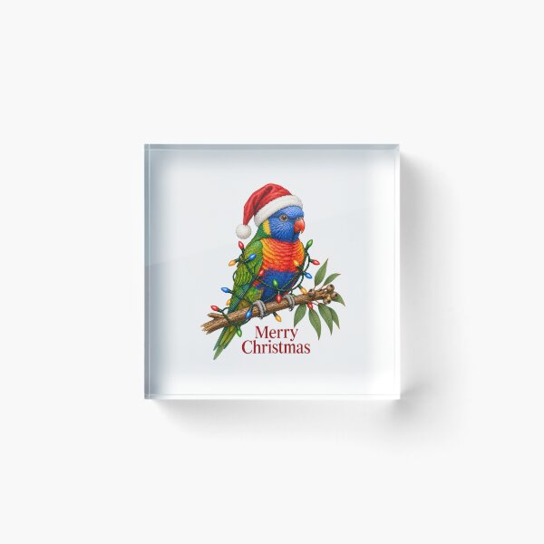Item preview, Rainbow Lorikeet Christmas – Merry Christmas Australian Parrot with Lights designed and sold by SVALANART.