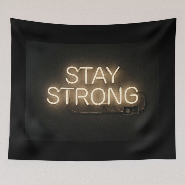 Item preview, Stay Strong Glowing Neon Sign Motivational Anti Anxiety Graphic T-Shirt designed and sold by Sulco Design.