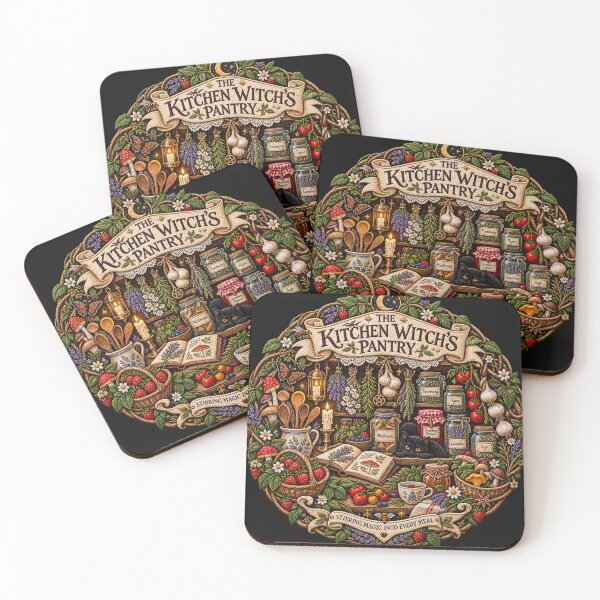 Item preview, Kitchen Witch Embroidery – Magical Pantry, Herbs, Mushrooms & Black Cat designed and sold by Emoji Emblems.