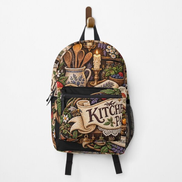 Item preview, Kitchen Witch Embroidery – Magical Pantry, Herbs, Mushrooms & Black Cat designed and sold by Emoji Emblems.