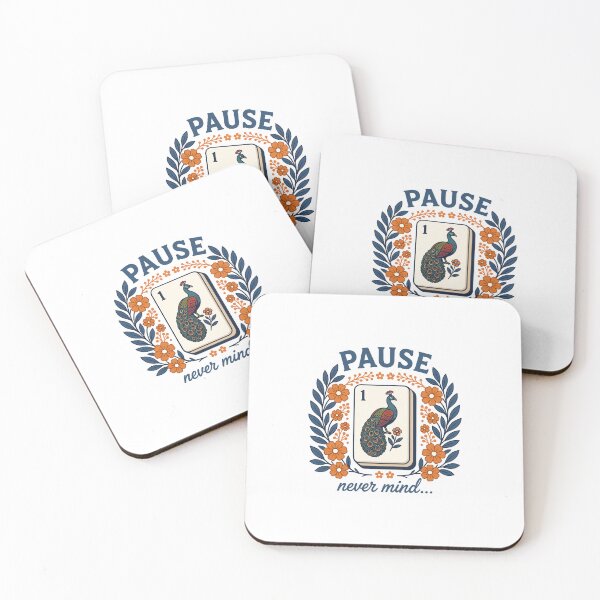 Item preview, Pause Never Mind Peacock Funny Mahjong   designed and sold by designclub.