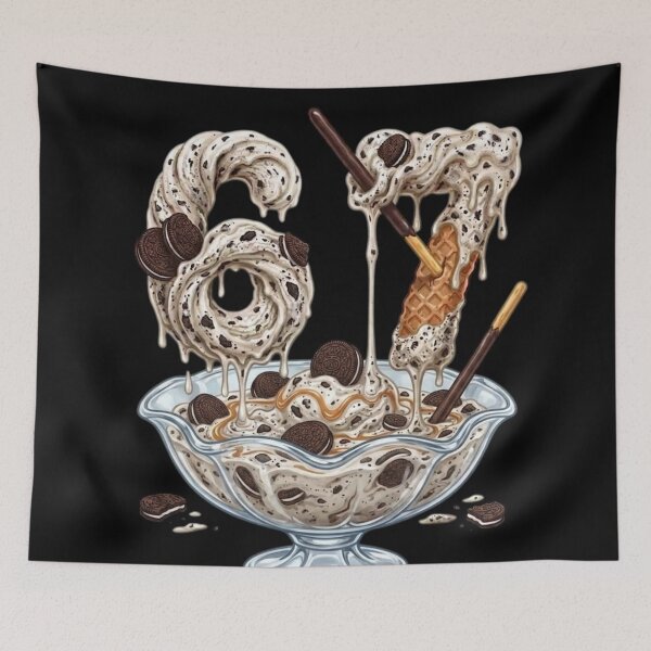 Item preview, 67 Cookies and Cream Ice Cream Dripping Number Dessert Sundae Bowl | 67 Meme | Trending designed and sold by TeenLake.