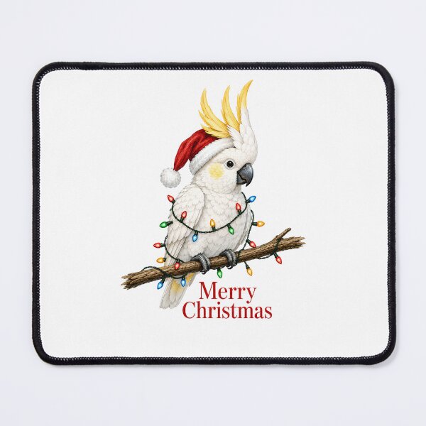 Item preview, Sulphur-Crested Cockatoo Christmas – Merry Christmas Australian Bird with Lights designed and sold by SVALANART.