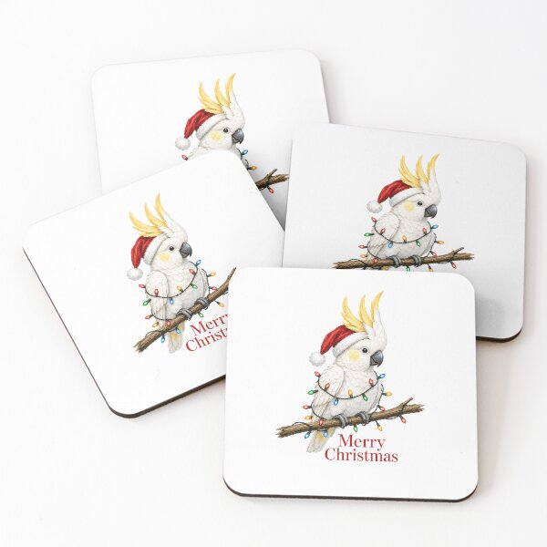 Item preview, Sulphur-Crested Cockatoo Christmas – Merry Christmas Australian Bird with Lights designed and sold by SVALANART.