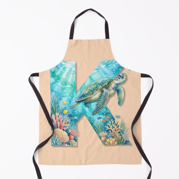 Item preview, Coastal Initial K Sea Turtle Underwater Ocean Monogram Personalized Design designed and sold by Sea Gem.