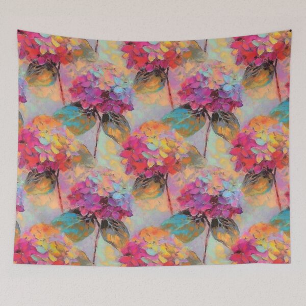 Item preview, Colorful Hydrangea Flowers Painting in Pastel Tones designed and sold by DuckyRubin.